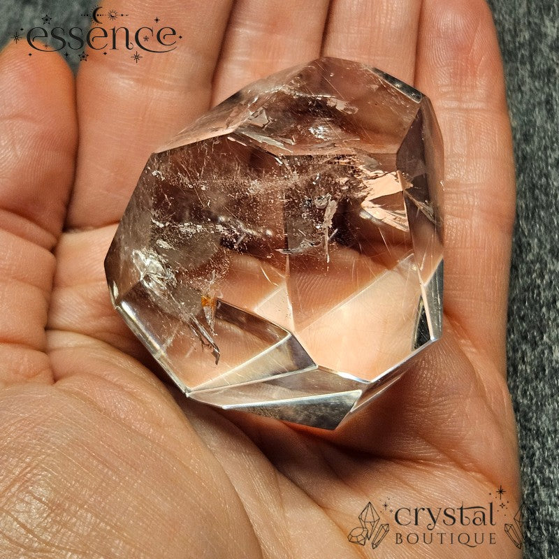 Clear Quartz Free Form with Silver Angel Hair (Silver Rutile)