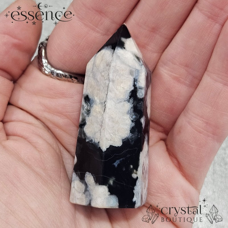 Black Flower Agate Tower 46gms