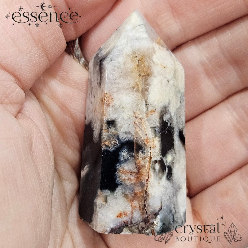 Black Flower Agate Tower 34gms