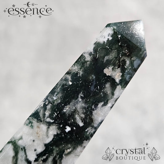 Moss Agate tower – 🌿 Forest Fade 99g