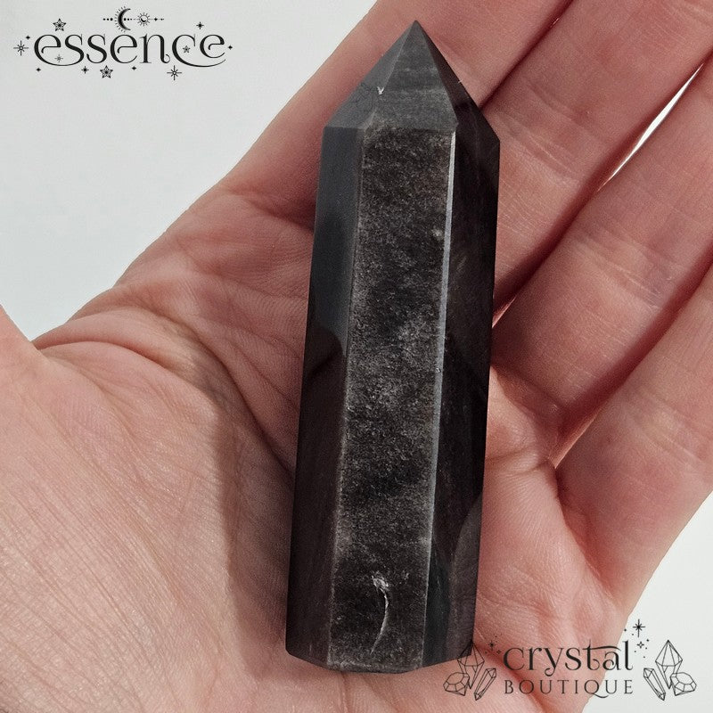 Silver Sheen Obsidian Tower 50gms