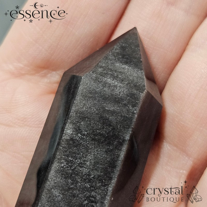 Silver Sheen Obsidian Tower 50gms