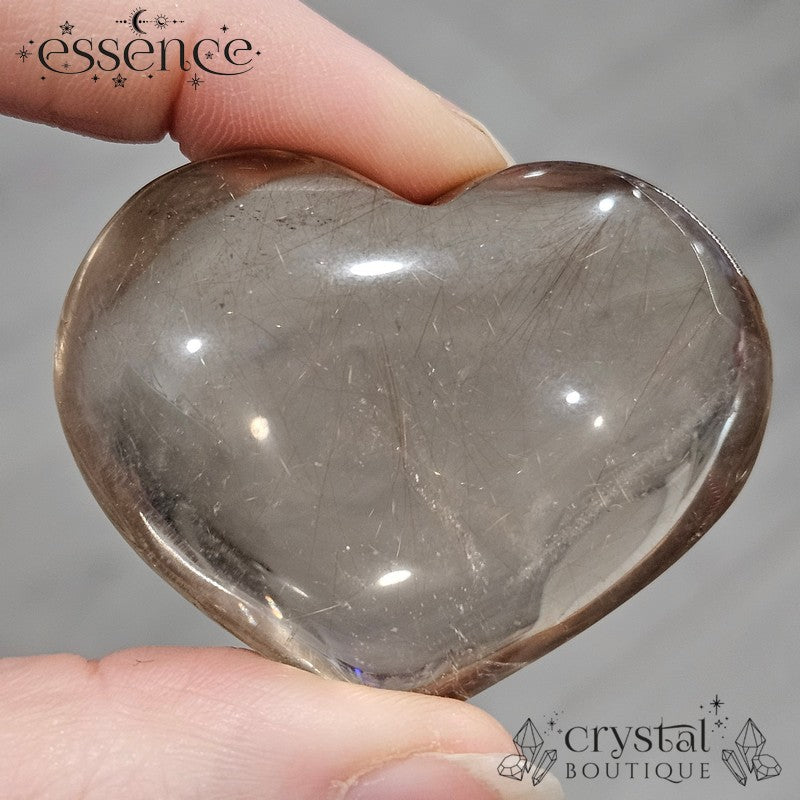 Rutile Smoky Quartz Heart