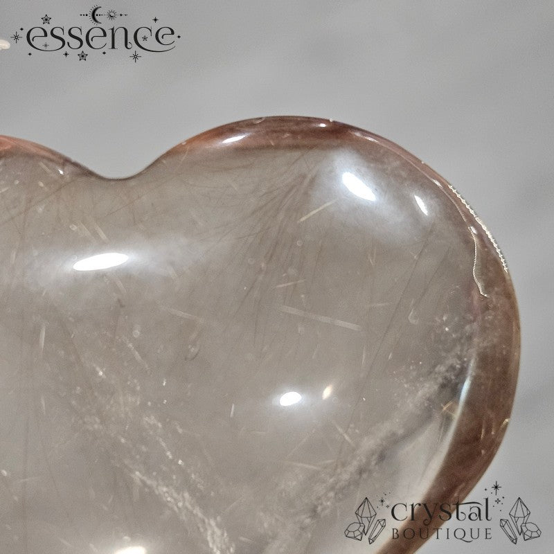 Rutile Smoky Quartz Heart