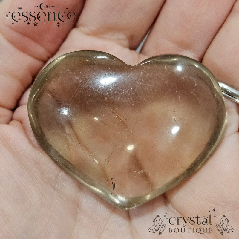 Rutile Smoky Quartz Heart