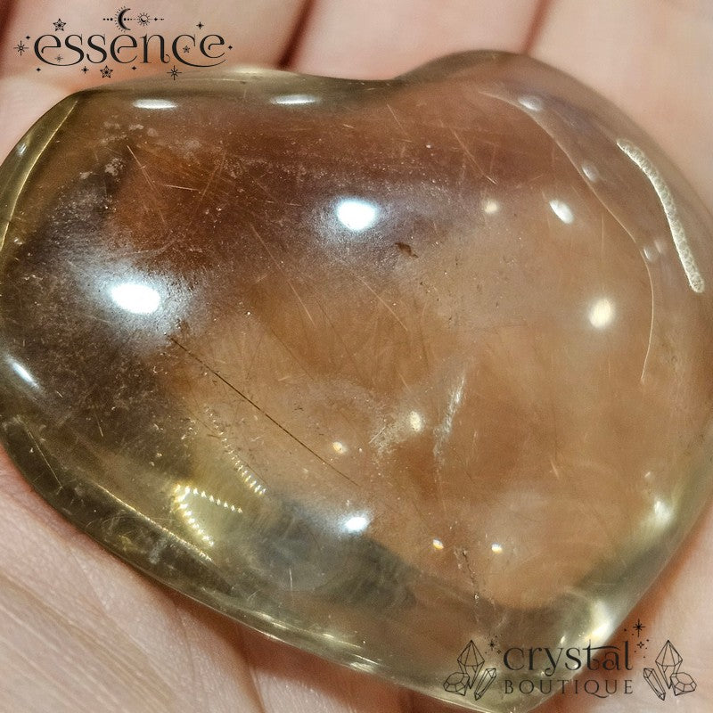 Rutile Smoky Quartz Heart