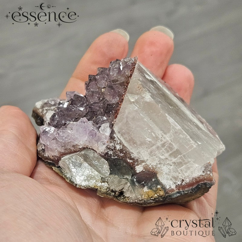 Raw Amethyst and Calcite Crystal Specimen