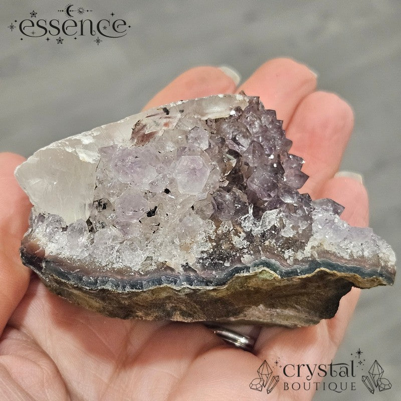 Raw Amethyst and Calcite Crystal Specimen