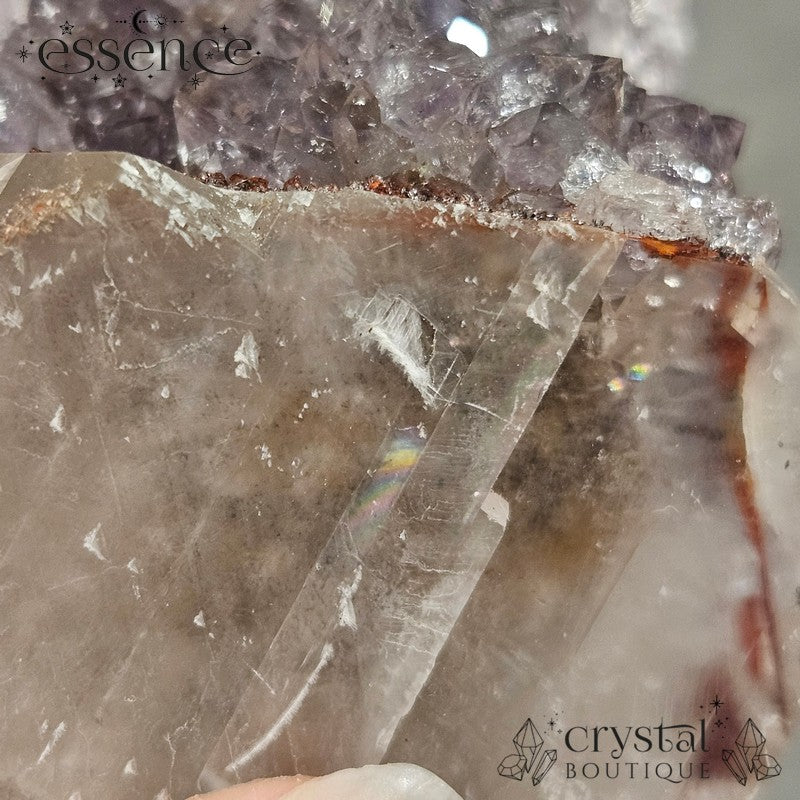 Raw Amethyst and Calcite Crystal Specimen