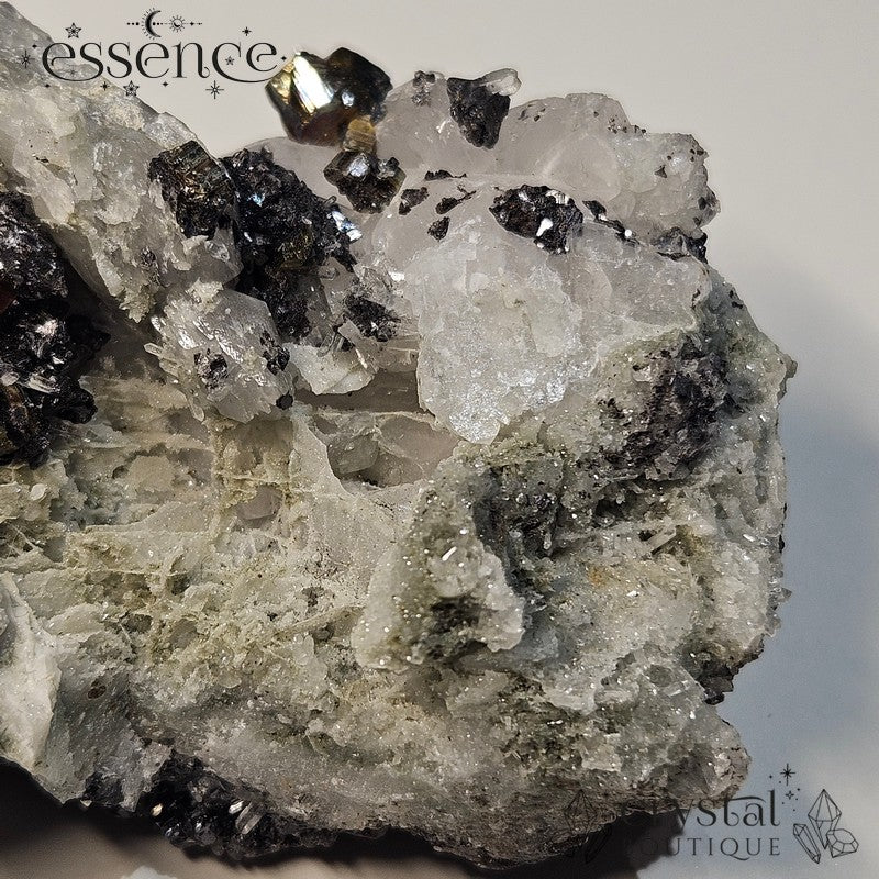 Bulgarian Crystal Specimen with Calcite, Galena, Sphalerite, and Pyrite (UV Reactive) - 245g