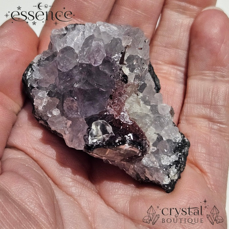 Raw Amethyst with Calcite Crystal Specimen 69g