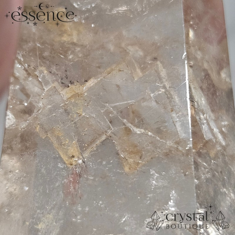 Brazilian Clear Quartz with Calcite Inclusions Tower