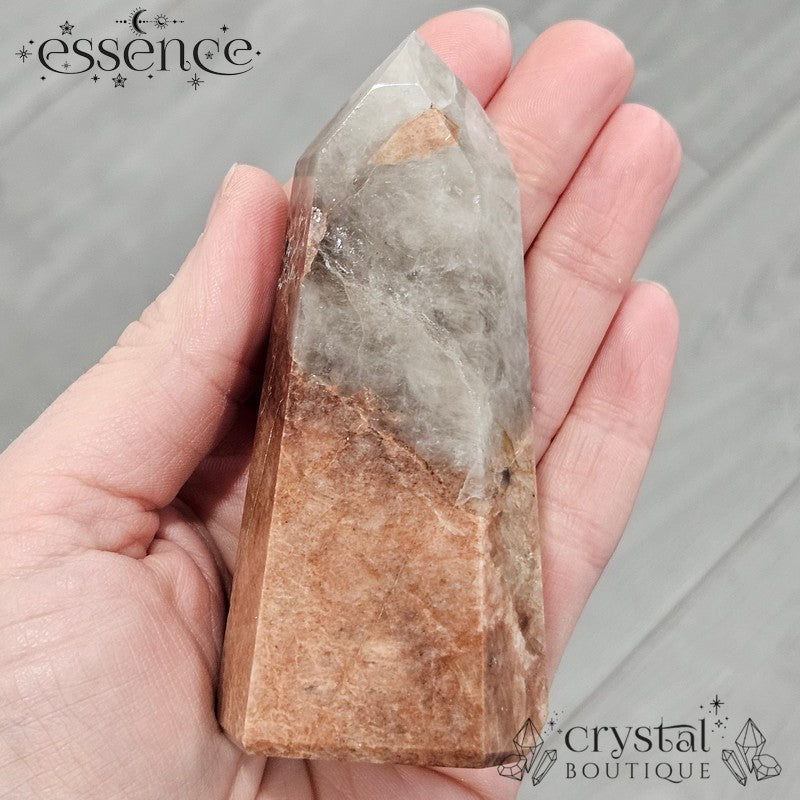 Shadow Feldspar with Quartz Tower (200g) - Grounding and Stabilizing energy