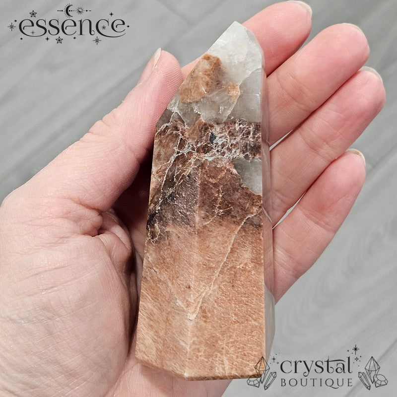 Shadow Feldspar with Quartz Tower (200g) - Grounding and Stabilizing energy