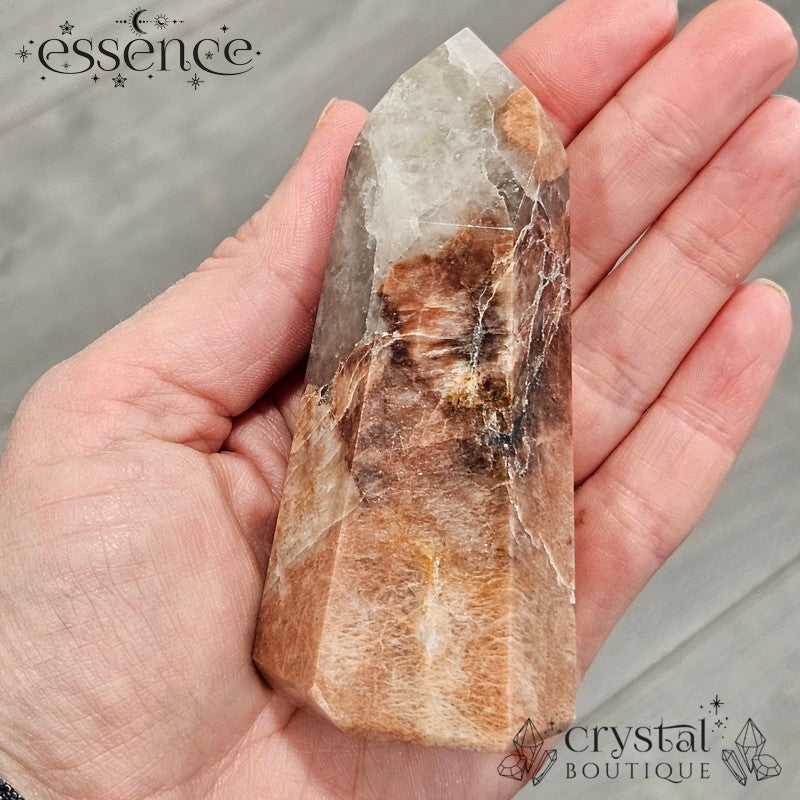 Shadow Feldspar with Quartz Tower (200g) - Grounding and Stabilizing energy