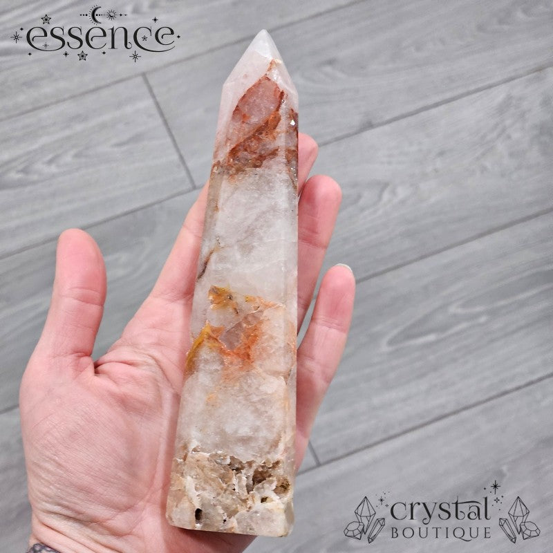 Pink Amethyst, Calcite, and Clear Quartz Point – 289g