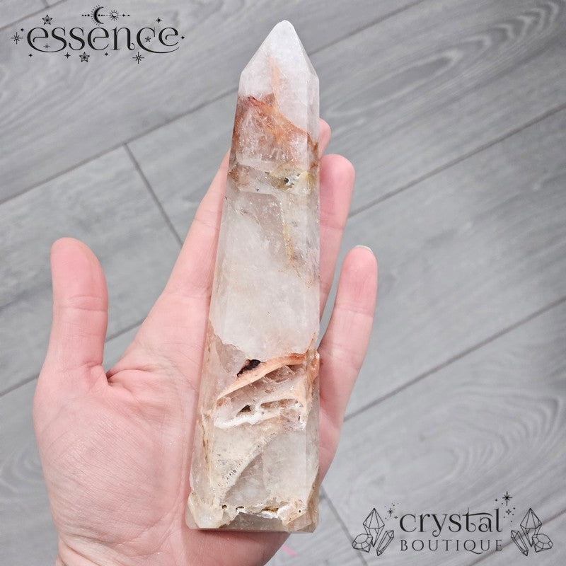 Pink Amethyst, Calcite, and Clear Quartz Point – 289g