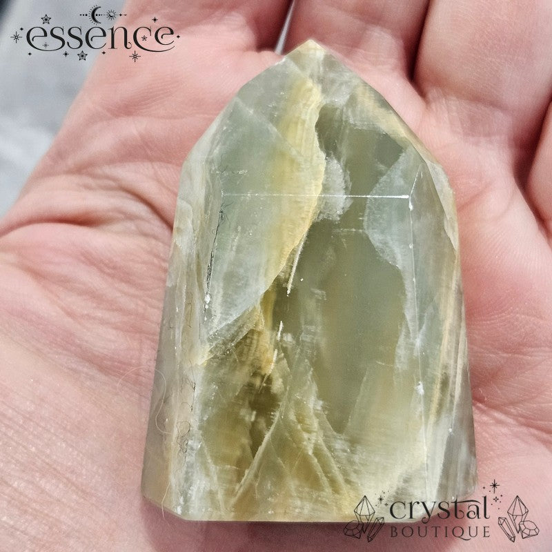 Green Calcite Tower – 82g of Brazilian Magic! ✨