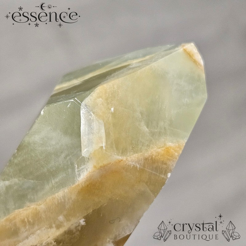 Green Calcite Tower – 82g of Brazilian Magic! ✨