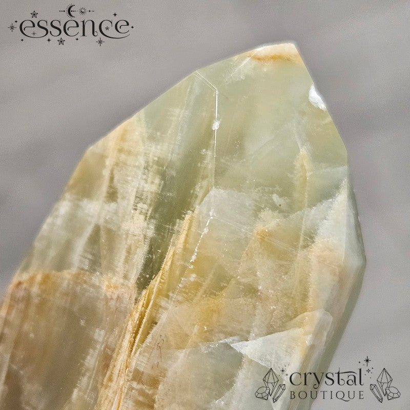 Green Calcite Tower – 82g of Brazilian Magic! ✨