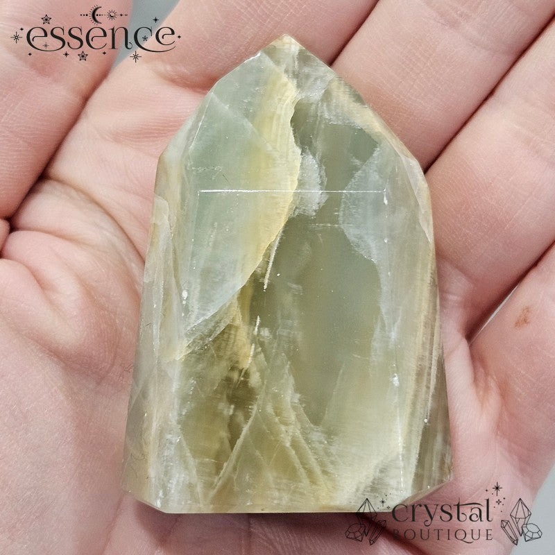 Green Calcite Tower – 82g of Brazilian Magic! ✨