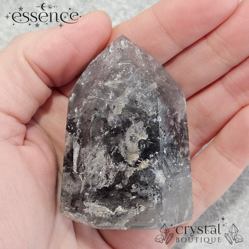 Black Phantom Quartz Tower – 111g 🖤 Grounding & Transformation