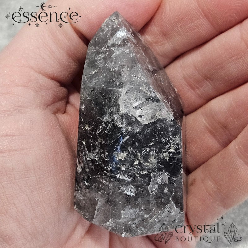 Black Phantom Quartz Tower – 111g 🖤 Grounding & Transformation