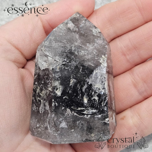 Black Phantom Quartz Tower – 111g 🖤 Grounding & Transformation