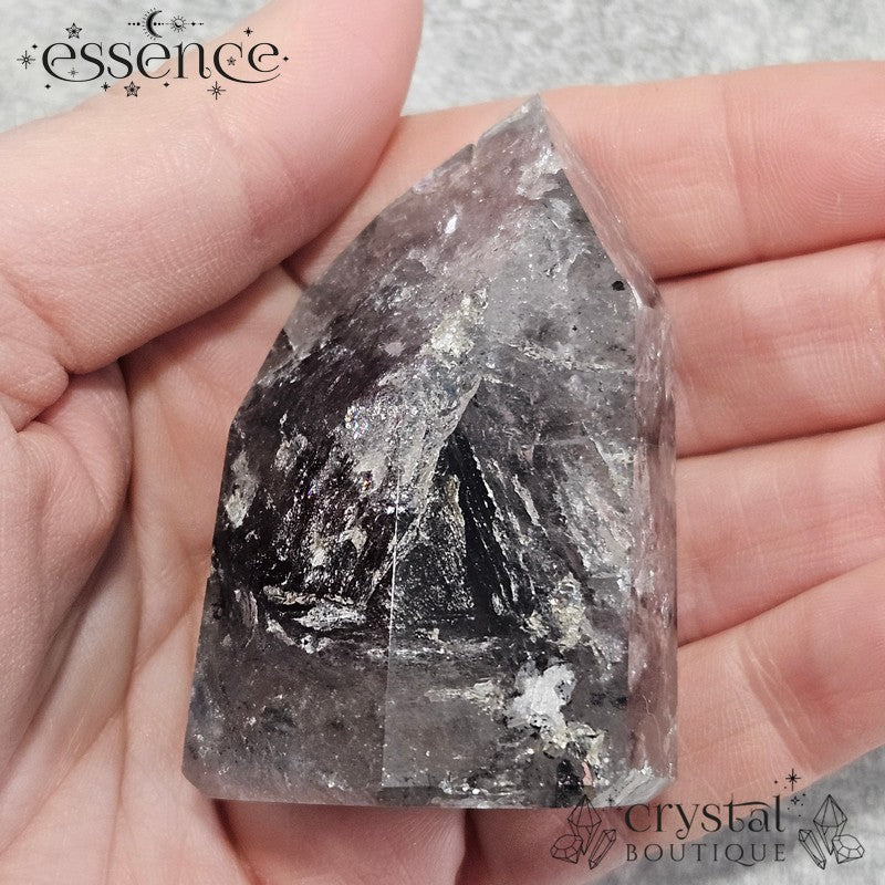 Black Phantom Quartz Tower – 111g 🖤 Grounding & Transformation