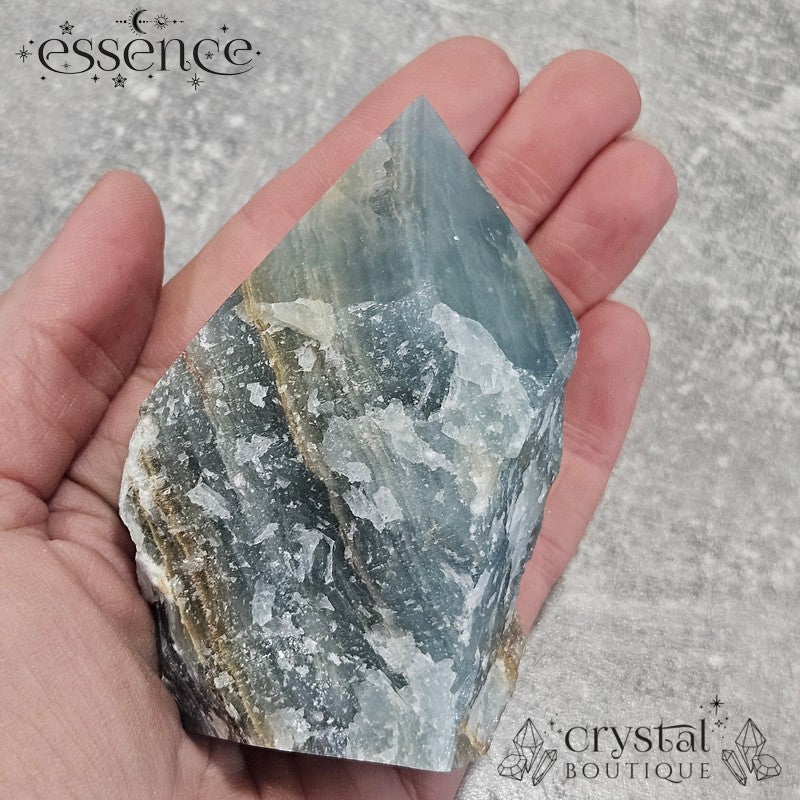 Blue Calcite Cut Base Point