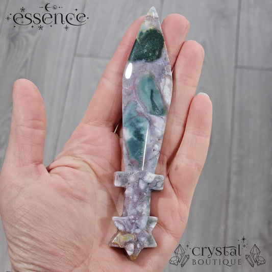 Ocean Jasper Dagger with Pyrite Sparkles - 57g