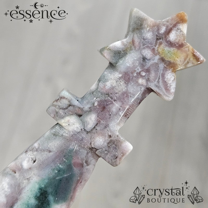 Ocean Jasper Dagger with Pyrite Sparkles - 57g