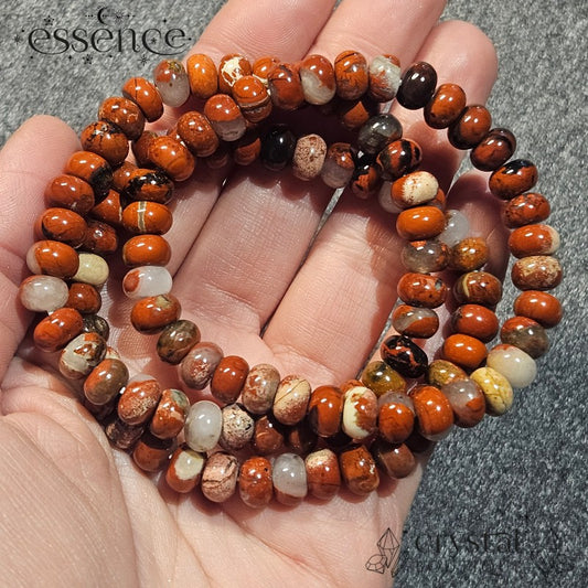 Red Jasper Barrel Bead Bracelet