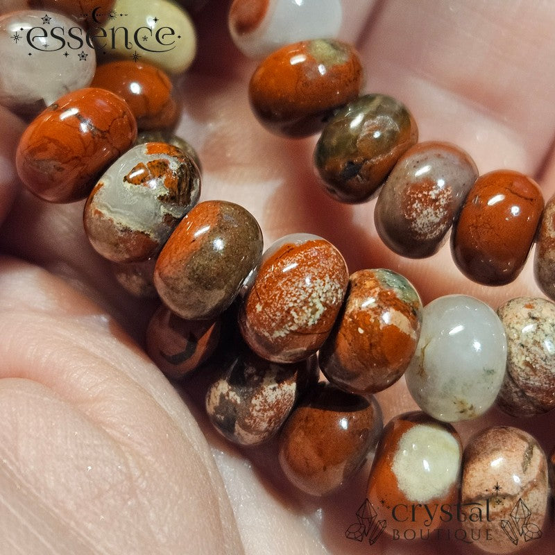 Red Jasper Barrel Bead Bracelet