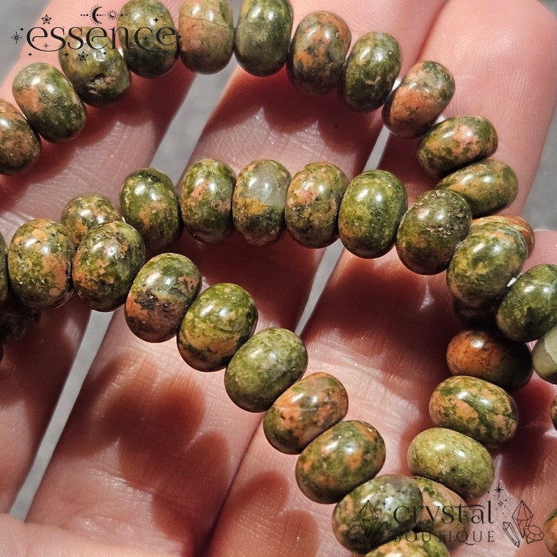 Unakite Barrel Bead Bracelet