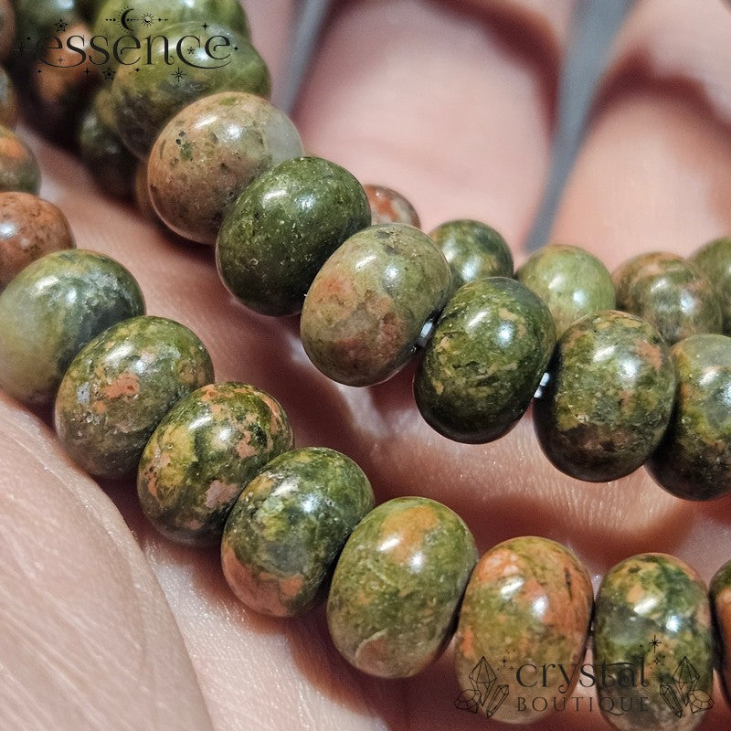 Unakite Barrel Bead Bracelet