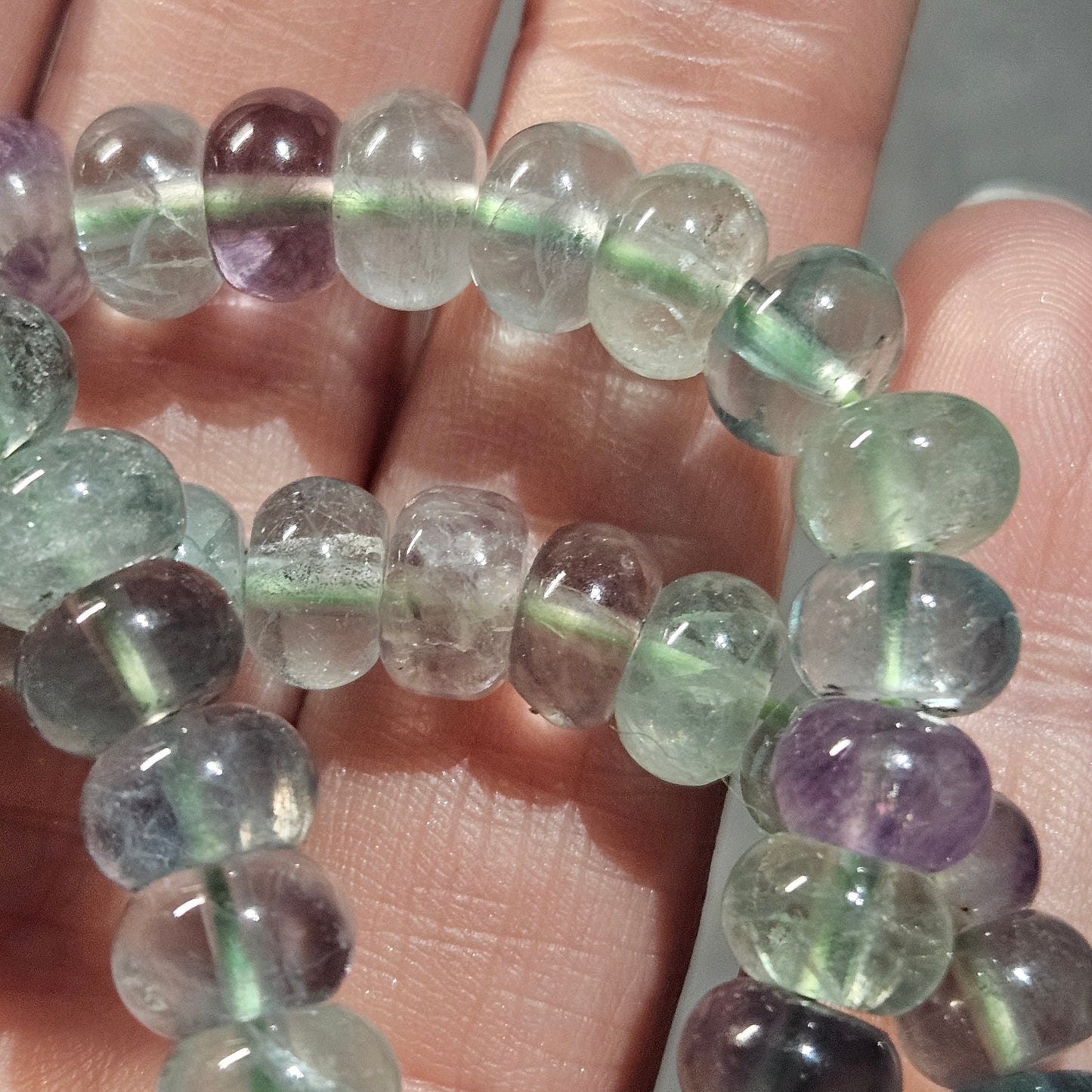 Fluorite Barrel Bead Bracelet