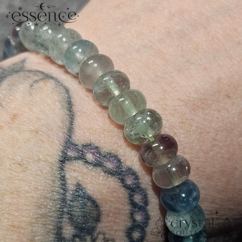 Fluorite Barrel Bead Bracelet