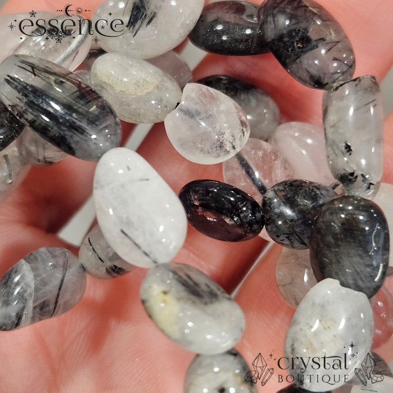 Tourmalated Quartz Smooth Chip Bracelet