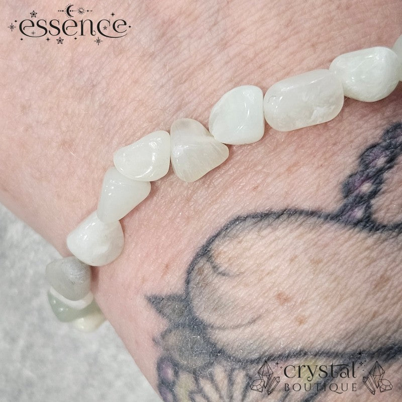 Green Moonstone Smooth Chip Bracelet