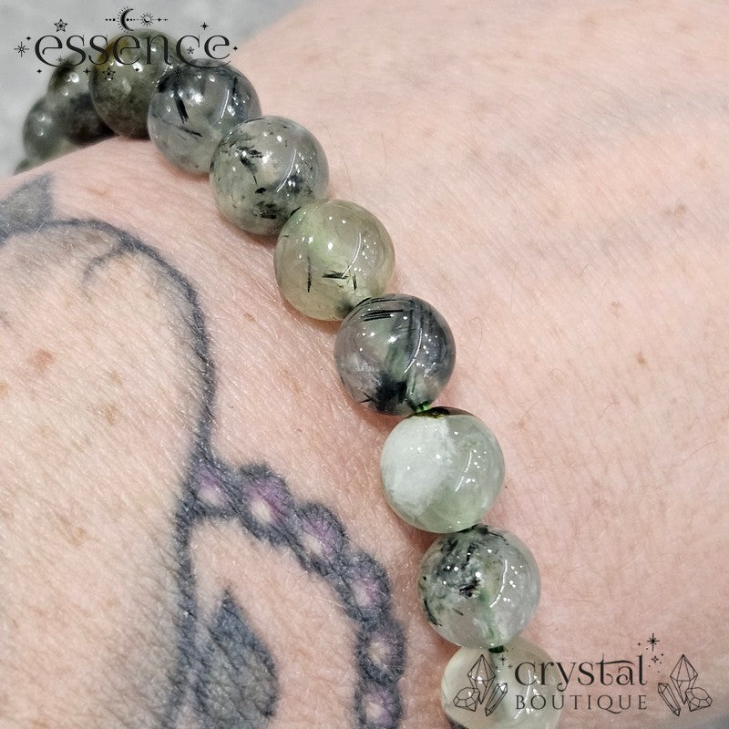 Epidote in Prehnite Bracelet