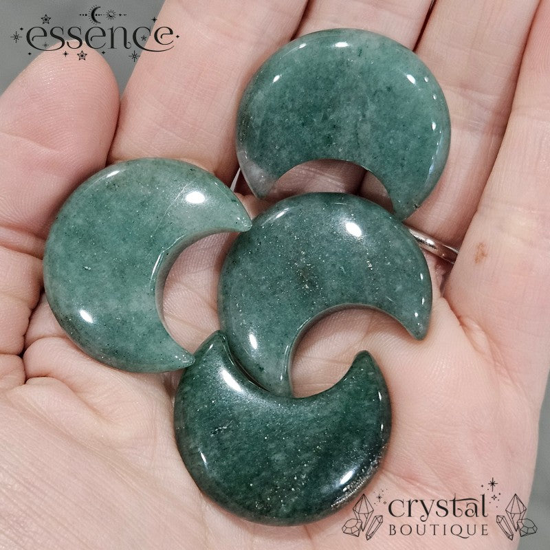 Green Aventurine & Pyrite Moon