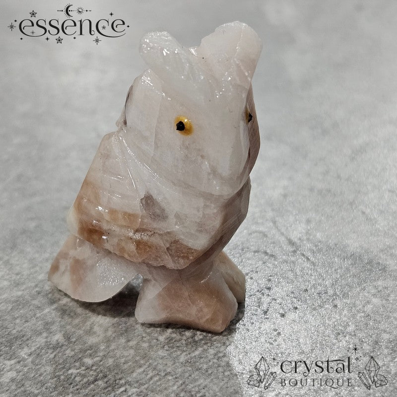 Pink Calcite Owl – A Unique Guardian of Wisdom & Healing