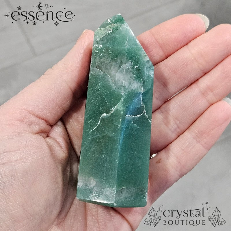 Green Aventurine Tower with Quartz – Stone of Luck & Harmony