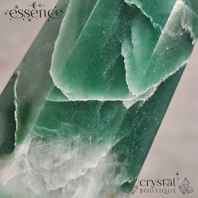 Green Aventurine Tower with Quartz – Stone of Luck & Harmony