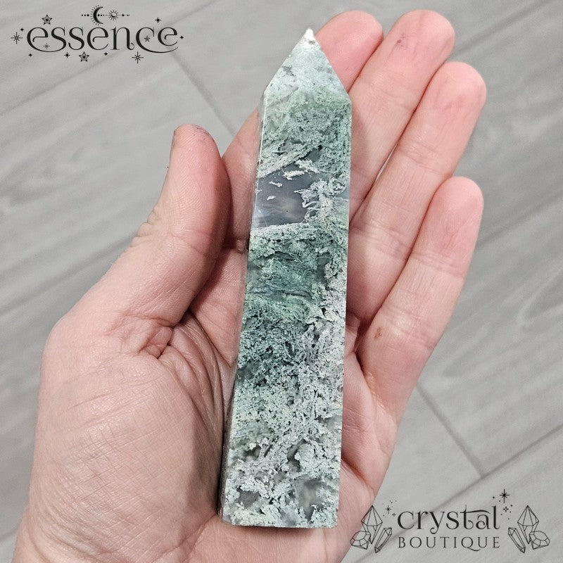 Moss Agate Tower – A Stone of Growth & Harmony