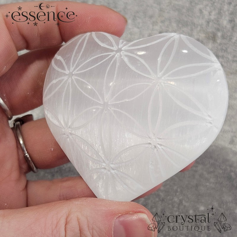 Satin Spar (Selenite) Heart