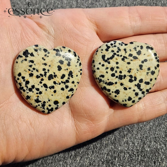 Dalmatian Jasper Heart Shaped Worry Stone