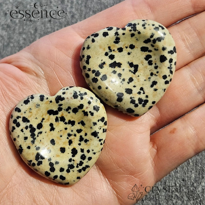 Dalmatian Jasper Heart Shaped Worry Stone