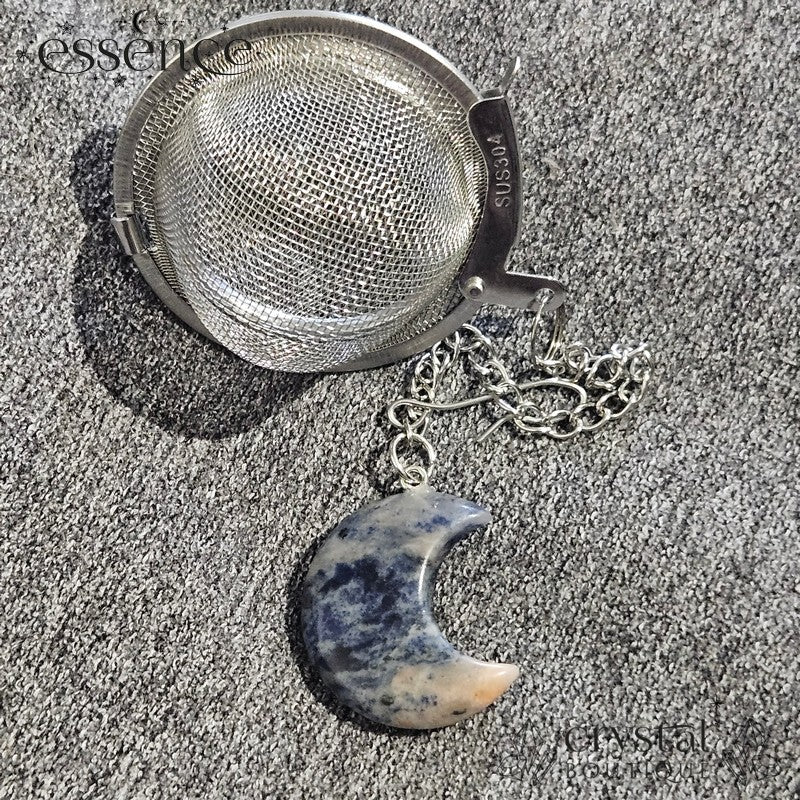 Sodalite Moon Stainless Steel Tea Strainer – Sip in Serenity!